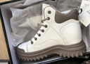 達芙妮運動(dòng)休閑鞋女牛皮系帶高幫鞋白色軟底ins潮老爹鞋女鞋4622607040 米杏（單里） 39  曬單實(shí)拍圖