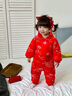 全棉時代嬰兒拜年服冬裝連體衣寶寶過年喜慶衣服新年周歲禮服 亭紅 66 曬單實拍圖