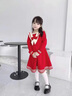 葉余六一兒童合唱演出服女童紅色禮服男童畢業(yè)詩歌朗誦小學(xué)生表演服裝 紅色短款連衣裙 收藏送發(fā)箍 140 曬單實(shí)拍圖