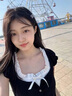 鏡莎黑色假兩件連衣裙夏天女2024年新款韓版修身顯瘦復(fù)古高級感中長裙 黑色 均碼（可備注碼數(shù)） 曬單實拍圖