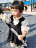 G·DUCK KIDS小黃鴨兒童公主裙2025新款女童春秋套裝兩件套時(shí)尚洋氣中小童洛麗 黑色蕾絲背帶裙+米白色打底裙兩 90 曬單實(shí)拍圖