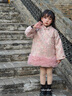 班喜迪女童旗袍裙拜年服冬裝周歲寶寶禮服兒童漢服新年裙子冬季過年唐裝 粉色 120 cm 曬單實拍圖
