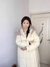 唐菓蜜羽絨棉服女中長款2023冬季新款韓版時尚大毛領(lǐng)學生加厚棉衣棉襖女 米白色 M 曬單實拍圖