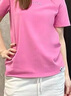 哈吉斯（HAZZYS）女裝 夏季女士【PHIZ系列】圓領(lǐng)時尚休閑活力T恤女 粉色PN M (160/84A 38) 曬單實拍圖