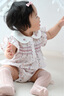 OAK FAMILY新生嬰幼兒短袖包屁衣全棉連體衣夏季寶寶爬服 花夢里（不含頭飾） 80cm  （推薦9~18個月） 曬單實(shí)拍圖