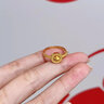 中國黃金（CHINA GOLD）黃金貓眼戒指女時(shí)來(lái)運轉足金轉運珠指七夕情人節禮物送女朋友老婆 時(shí)來(lái)運轉戒指 約2.7g 曬單實(shí)拍圖