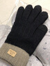 CTRLEND針織觸屏手套女士秋冬季保暖防滑加絨手套加厚韓版男女毛線(xiàn)手套 黑色 曬單實(shí)拍圖