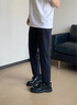 GXG男裝 【涼感】四面彈小腳西褲通勤男長褲休閑褲 2025夏季新品 黑色 S 曬單實(shí)拍圖