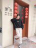 凱瑞姆科羅羊羔絨褲子男秋冬美式復古寬松闊腿束腳褲高街潮牌休閑褲 杏色【加絨】 M 曬單實(shí)拍圖