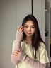 眾妃手套女秋冬針織羊毛棉半指露指保暖手臂套袖套防寒毛線假袖子 棕色 曬單實拍圖