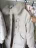 紫涵（ZIHAN）紫涵長(cháng)款連帽毛領(lǐng)羽絨服女年冬季淑女純色H廓型鴨絨外套 米金 S 曬單實(shí)拍圖