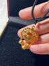 中國(guó)黃金（CHINA GOLD）足金長(zhǎng)命平安鎖福字吊墜女款黃金項(xiàng)鏈鈴鐺鎖包黑繩項(xiàng)鏈禮物送女友 如意平安鎖吊墜【默認(rèn)黑繩】約1.5g 曬單實(shí)拍圖
