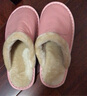 哲燁牛皮面防水秋冬季家用棉拖鞋女士室內縫制厚底情侶帶絨居家保暖男 粉色 34-35 (250mm) 曬單實(shí)拍圖
