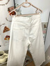 MO&Co.須邊流蘇長(cháng)直筒闊腿白色牛仔褲復古MBD1JENT09moco 牛仔白色 S 26 曬單實(shí)拍圖