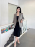CIRCLOFY瑟夕廓形簡(jiǎn)約西裝小外套女裝2025春季新款設計感氣質(zhì)女士休閑西服 灰咖色 S 100-110斤 曬單實(shí)拍圖