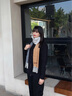瑪麗亞·古琦（MARJA KURKI）山羊絨圍巾女冬款 漸變色保暖披肩 簡約圍脖女禮盒裝 往昔時光 灰米色 曬單實拍圖