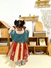 幼歌（YOUGE）嬰幼兒季新中式國風(fēng)連衣裙甜美可愛(ài)玉兔牡丹刺繡漢服裙 綠柳紅花 80 cm 曬單實(shí)拍圖