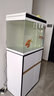 森森（SUNSUN）超白玻璃免換水生態(tài)魚缸中型水族箱客廳落地金魚缸底柜 HE600超白缸+爵士白底柜 雙層收納 曬單實拍圖