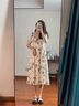 宏資琦法式溫柔風(fēng)連衣裙女裝2025年夏季新款氣質(zhì)顯瘦雪紡碎花長(cháng)裙子夏天 碎花連衣裙 S 曬單實(shí)拍圖