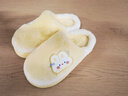 紅豆踩屎感棉拖鞋女款秋冬季2025新款室內家居保暖毛絨絨月子棉拖鞋女 淺黃 36-37 正碼 曬單實(shí)拍圖