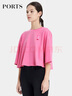 PORTS寶姿商場(chǎng)同款早春新品女裝ROBBI聯(lián)名休閑短T恤SP8N008KCC036 粉色 M 曬單實(shí)拍圖