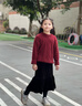 小豬彼特女童冬季套裝2025新款大童過年紅色毛衣秋冬兒童圣誕韓系裙子冬裝 19741紅色 120cm 曬單實(shí)拍圖
