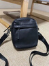 勞斯名爵英國真皮單肩包夏季小號斜挎包手機包牛皮男士小背包隨身掛包戶(hù)外 黑色 15*5*18CM 曬單實(shí)拍圖