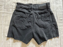 太平鳥(niǎo)高腰百搭三色牛仔短褲2024年夏季寬松顯瘦A字闊腿短褲 黑灰 S 曬單實(shí)拍圖
