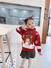 G.DUCKKIDS童裝女童毛衣冬季2023新款兒童羊毛衫加絨保暖小女孩圣誕小鹿上衣 紅色 90碼(建議身高80-90 1歲半-2歲) 曬單實拍圖