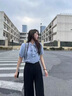 璇醇女大學(xué)生教師招聘面試服裝職業(yè)裝教資套裝夏季短袖藍色襯衫 藍色襯衫 M 曬單實(shí)拍圖