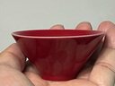 不單典雅胭脂紅色功夫茶杯小茶碗品茗杯陶瓷功夫茶杯主人杯個(gè)人喝茶杯logo 中斗笠純色 曬單實(shí)拍圖