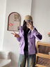 西域駱駝 VANCAMEL加絨加厚沖鋒衣男女三合一防風(fēng)保暖短外套夾克可拆卸滑雪登山服冬 LSM1201紫色-女 XL 曬單實(shí)拍圖
