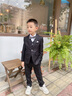羅蒙兒童西裝套裝男童花童禮服帥氣西服主持人鋼琴畢業(yè)演出服秋狂歡節 外套+褲子+馬甲+襯衫+領(lǐng)結 120 曬單實(shí)拍圖