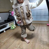 G.DUCKKIDS小黃鴨女童秋冬裝套裝6個(gè)月嬰兒衣服一歲女寶寶加厚馬甲三件套 深卡其布色 90 尺碼1~2歲【 80-90cm】 曬單實(shí)拍圖
