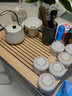 瓷牌茗茶具（cipaiming teaset）汝窯功夫茶具套裝陶瓷家用三才蓋碗開片可養(yǎng)提梁茶壺茶杯整套 米黃《御煌提梁壺》六杯10件黑盤 曬單實(shí)拍圖
