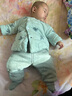 嬰兒冬季加絨大PP褲男保暖長(zhǎng)褲寶寶加厚褲子女哈倫褲幼兒秋冬棉褲 淺灰色 73cm 曬單實(shí)拍圖