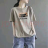 歐洛黛純棉短袖t恤女寬松2025夏季韓版顯瘦圓領(lǐng)半袖休閑時(shí)尚體恤女上衣 卡其色（COU） 2XL 曬單實(shí)拍圖