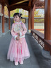 歐育漢服女童春秋季新年拜年服冬加絨新年禮衣服女孩裙子建議大一碼 B1345 加厚 紅色分體兩件套 120 曬單實(shí)拍圖