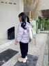 凡獵女童棉服冬裝2024新款兒童棉衣寶寶加絨夾棉外套加厚冬季棉襖 紫色【小兔耳朵】 100 曬單實(shí)拍圖
