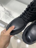 零度馬丁靴男秋季新款真皮加絨保暖棉鞋男戶(hù)外防滑厚底雪地工裝靴子男 黑色【加絨保暖】 標準皮鞋碼數 41 (255mm) 曬單實(shí)拍圖