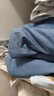 恒源祥 床上四件套 60S純棉全棉刺繡四件套立體繡花親膚透氣床品套件 卡洛琳-賓利藍 1.8米床/被套220*240cm 曬單實(shí)拍圖