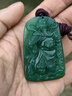 子龍玉髓吊墜冰種瑪瑙滿(mǎn)色帝王綠關(guān)公關(guān)二爺武財神掛件男生士禮物 吊墜-繩子隨機 曬單實(shí)拍圖