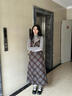 LAGOGO復古格紋吊帶連衣裙女拉谷谷2024年冬季新款高級感長(cháng)款裙子 混色(Y0) L 曬單實(shí)拍圖