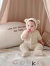 G.duck新生嬰兒連體衣秋季超萌寶寶秋裝毛絨衣服毛茸茸小熊哈衣春秋爬服 米白色#不掉毛# 含帽 73cm 模特碼身高74體重19穿73合身 曬單實(shí)拍圖