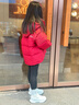 雅鹿親子裝2025新款兒童羽絨服短款男童女童大童寶寶加厚洋氣外套冬裝 紅色 高端提花面料 130 曬單實(shí)拍圖