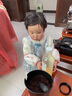 幼歌（YOUGE）【年服】嬰幼兒2023龍年冬款復古國風背心連衣裙甜美碎花A字裙潮 錦緞藍 90 cm 曬單實拍圖