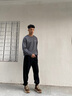 JEEP SPIRIT2025新款休閑褲男士衛(wèi)褲夏季薄款加大碼寬松男生百搭運動男款褲子 K005黑色. 薄款 XL 【體重130-150斤】 曬單實拍圖