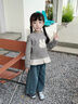 班喜迪女童長(cháng)袖t恤冬裝新款洋氣加絨兒童打底衫秋冬款寶寶衣服童裝上衣 灰色 110 曬單實(shí)拍圖