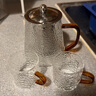 利快 涼水壺冷水壺耐熱玻璃水瓶大容量耐高溫家用茶壺涼白開水壺 錘紋套裝（1壺+2杯） 曬單實(shí)拍圖