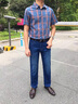 羅蒙（ROMON）高端男士牛仔褲春夏薄款直筒休閑修身寬松長(zhǎng)褲彈力冬季加絨褲子 882深蘭色【春夏新款】 常規(guī) 33 【腰圍2尺6】 曬單實(shí)拍圖